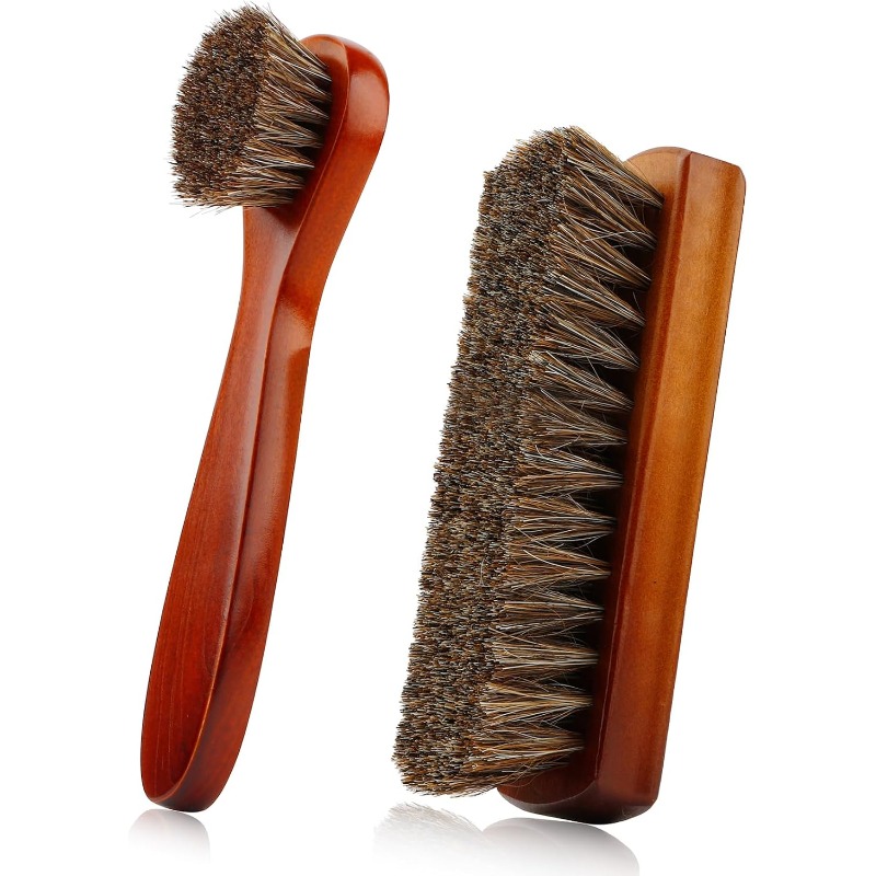 Shoe Cleaning Brush - Nieuw! Hoge kwaliteit 2-delige paardenhaarborstel voor